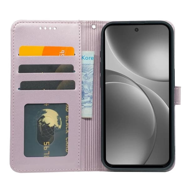 Oppo Find X9 Pro 5G Kortfack Plånboksfodral Konstläder - Roséguld