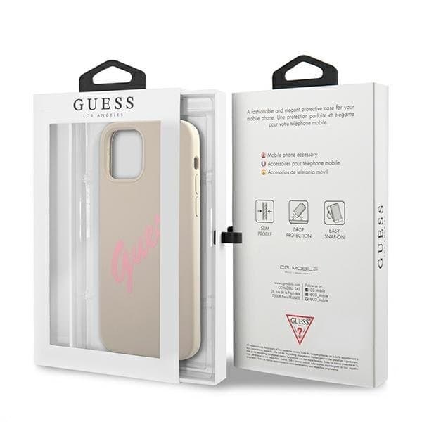 Guess Skal iPhone 12 Mini Silikon Vintage - Rosa/Grå Rosa