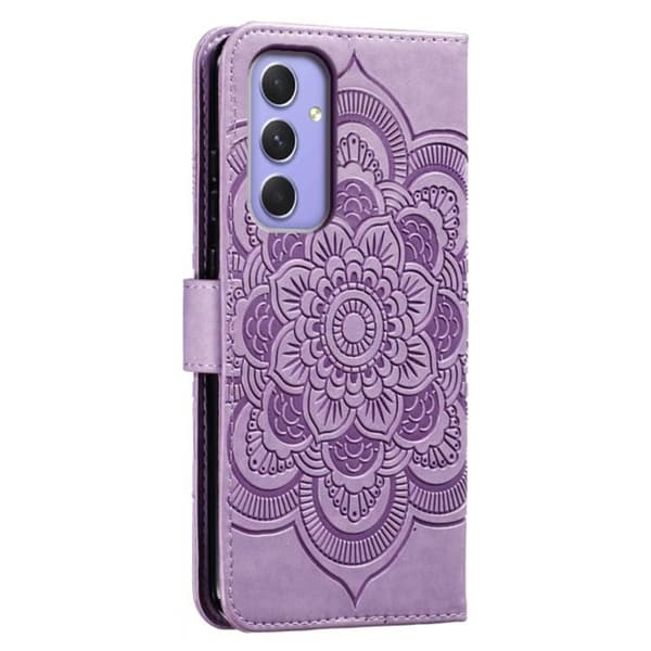 Samsung Galaxy S26 Plånboksfodral Konstläder Mandala Tryck - Lila