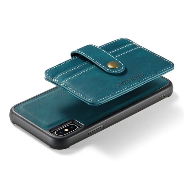 JEEHOOD Mobilskal till iPhone XS Max Shockproof Wallet Blå