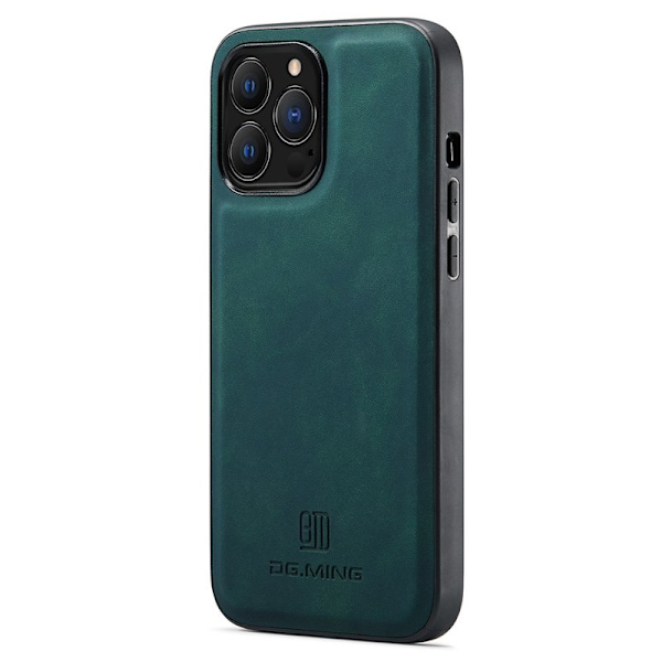 DG.MING Mobilskal till iPhone 14 Pro Bakskydd PC+TPU Läder Grön