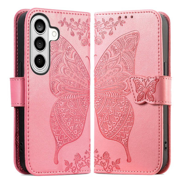Plånboksfodral för Samsung Galaxy S26 Plus Konstläder med rem - Rosa