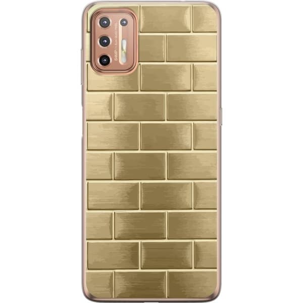 Telefontaske til Motorola Moto G9 Plus med gyldne mursten