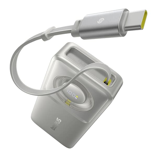 Baseus Powerbank 10000mAh 30W USB-C Kabel Free2Pull Grå