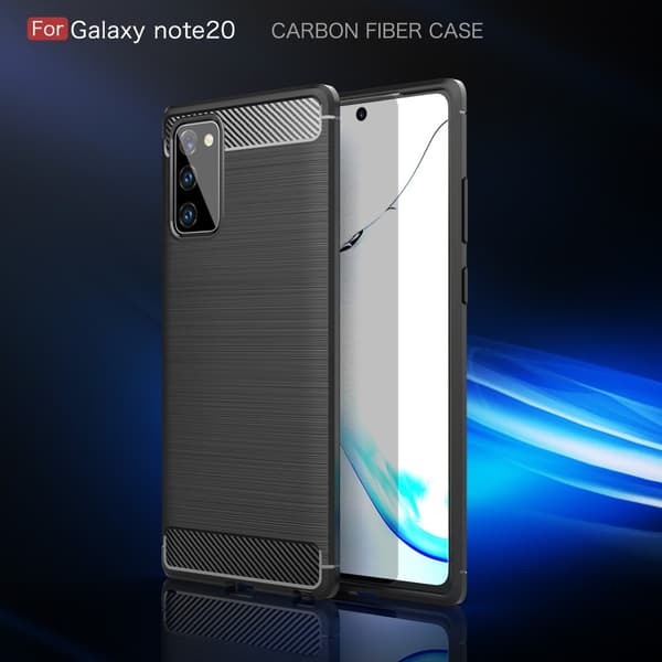 Carbon TPU Cover til Galaxy Note 20 - Sort Black