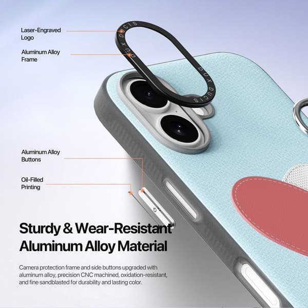 DUX DUCIS Mobilskal till iPhone 17 med Fingerring/Rem Luvy Series Blå