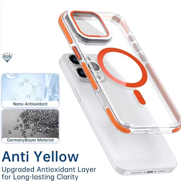 Mobilskal till iPhone 16 Pro Max MagSafe Acrylic Kickstand - Orange Orange