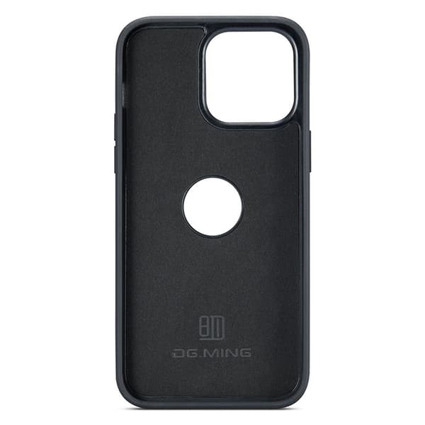 DG.MING Mobilskal till iPhone 15 Plus Logo View Lila PU Läder+PC+TPU
