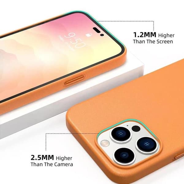 BOOM iPhone 14 Plus -kuori Magsafe Aito nahka - Vihreä Grön