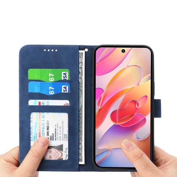 DIERFENG DF-03 Samsung Galaxy A56 5G Plånboksfodral Konstläder - Blå