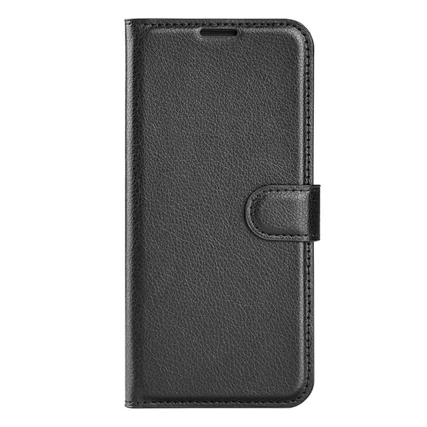 AMORUS OnePlus 15 Konstläder Plånboksfodral Litchi Shockproof Svart
