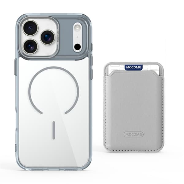 Mobilskal till iPhone 17 Pro Max MagSafe med Korthållare - Titangrå Grå