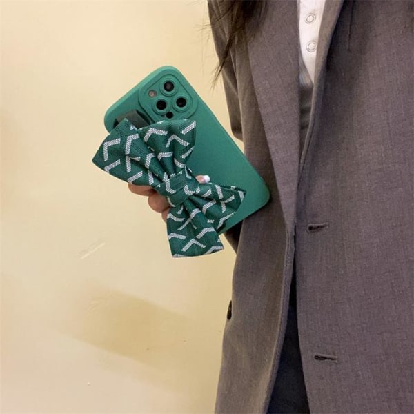 Bowknot Hand Strap iPhone 12 etui - Grøn