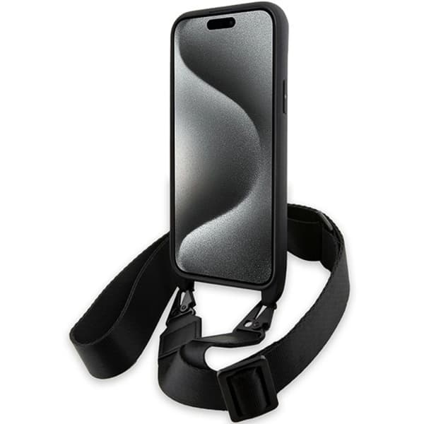 BMW iPhone 15/14 Plus Halsbåndsskal M Edition Carbon Stripe Black
