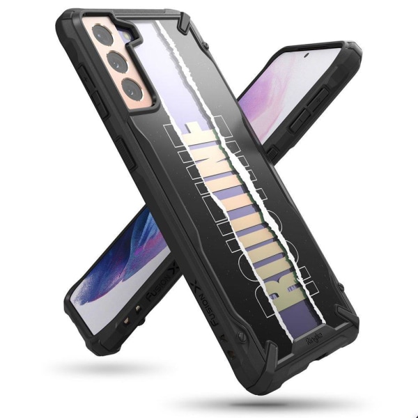 Ringke Fusion X -kuori Samsung Galaxy S21 Plus 5G - musta rutiini Black