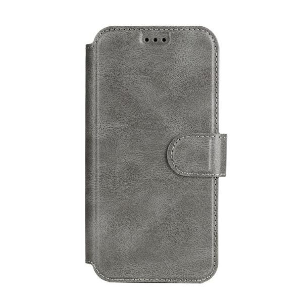 BOOM iPhone 14 Plus Plånboksfodral Calfskin - Grå