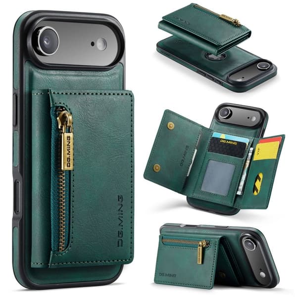 DG.MING M5 Series iPhone Air Plånboksfodral Konstläder Magnetiskt Grön