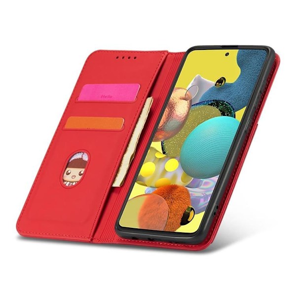 Galaxy A12 5G (2020/2021) Plånboksfodral Magnet Stand - Röd