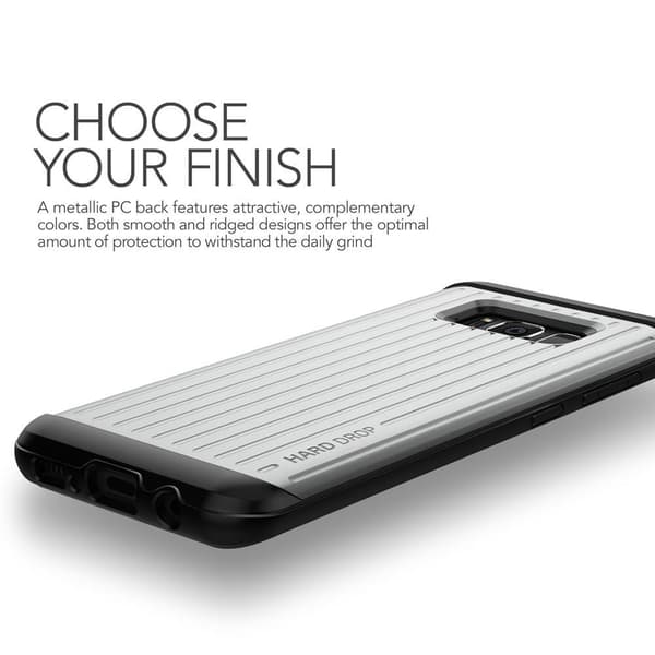 Verus Waved Hard Drop Cover til Samsung Galaxy S8 - Sølv Silver