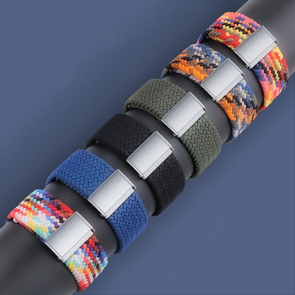 Apple Watch 2/3/4/5/6/7/SE (38/40/41mm) Armband Braided Tyg - Svart Svart