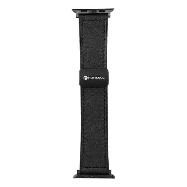 Forcell Apple Watch (38/40/41) Armbånd Læder - Sort Svart