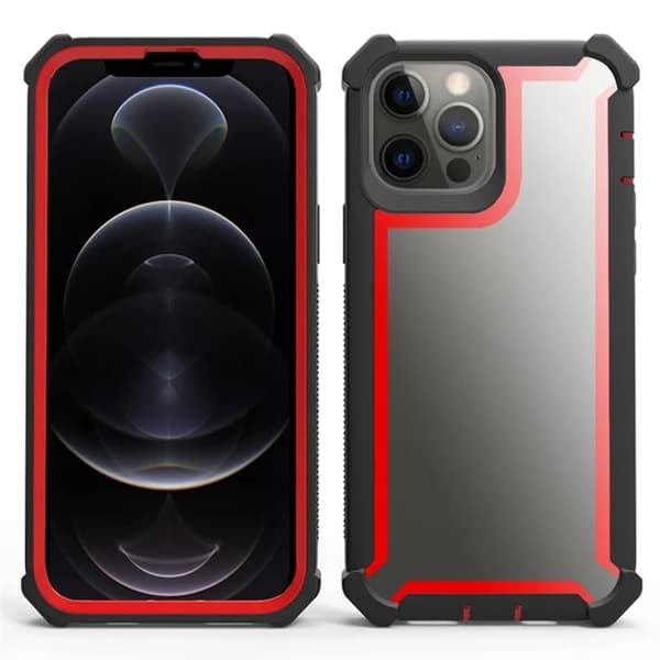 Mobilskal till iPhone 14 Pro TPU + PC Shockproof - Svart/Röd Röd