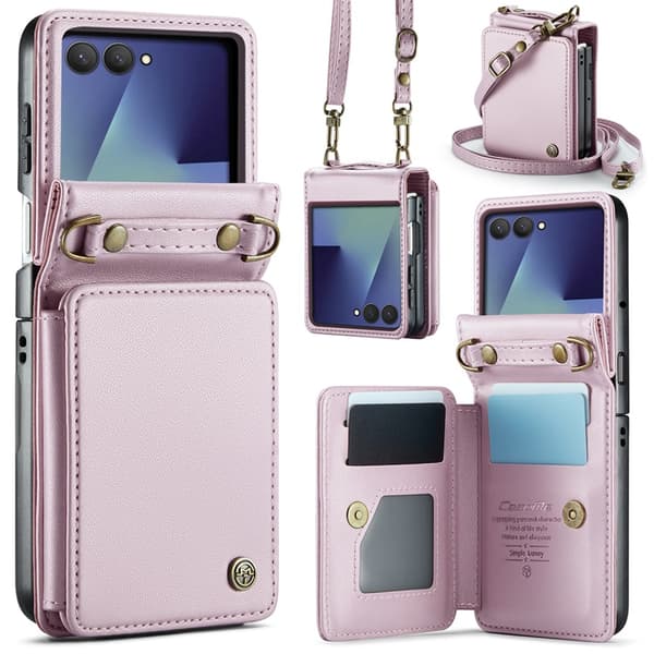 CASEME Galaxy Z Flip 7 Plånboksfodral RFID Blocking C22 - Rosa Rosa