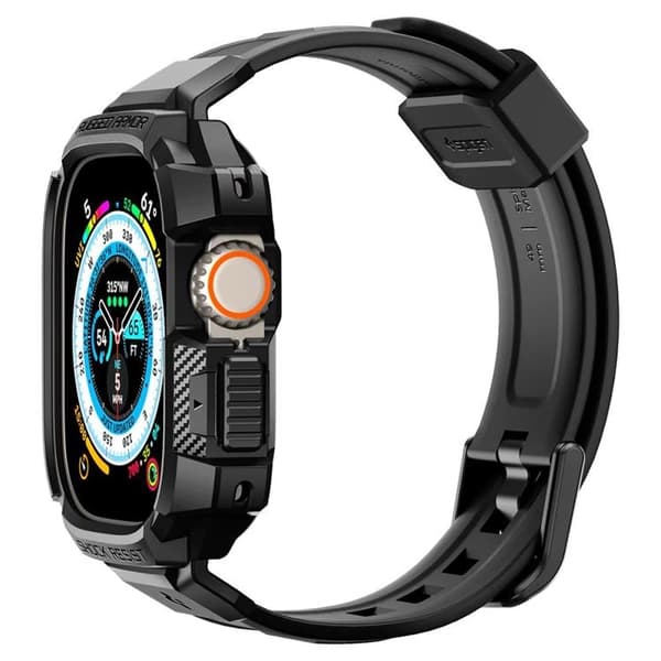 Spigen Apple Watch Ultra (49mm) Rem Rugged Armor Pro - Sort Svart
