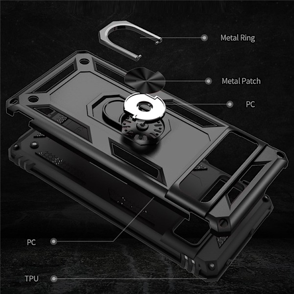 Google Pixel 7 Pro Skal Ringhållare Kickstand - Svart Svart