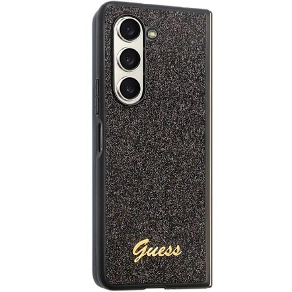 Guess Galaxy Z Fold 5 Mobilskal Læder 4G Triangle Strass - Sort Black