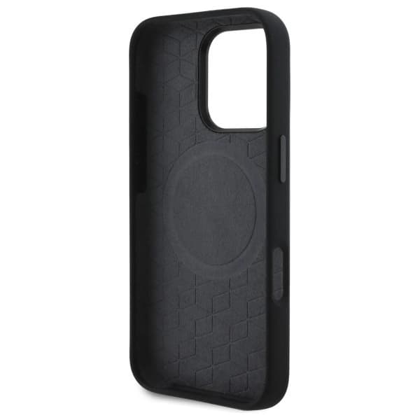 BMW telefontaske til iPhone 16 Pro Max MagSafe silikone trykt ring - sort Black