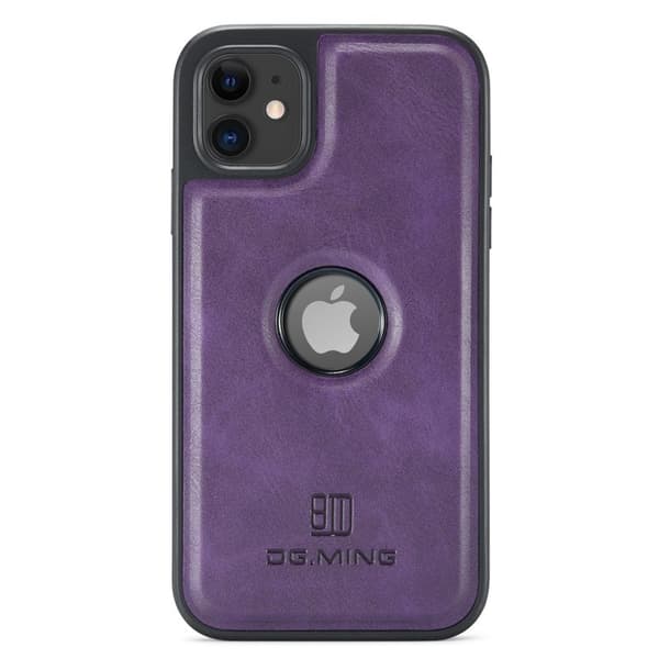 DG.MING Mobilskal till iPhone 11 PU Läder Coated PC+TPU - Lila