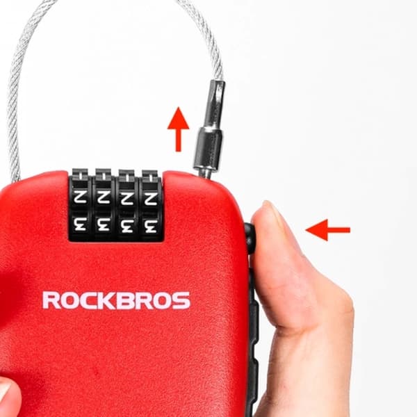 Rockbros Cykellås Med Indragbar Kabel - Röd Röd