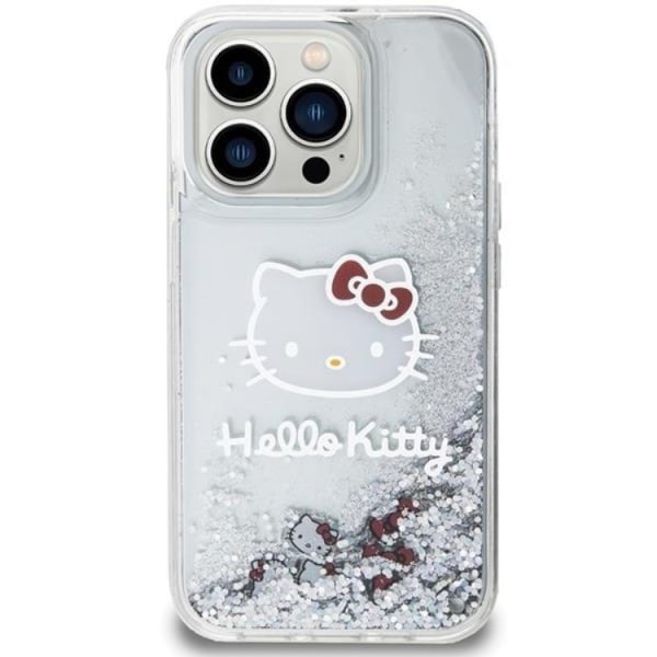 Hello Kitty iPhone 15 Pro Mobilskal Liquid Glitter Charms