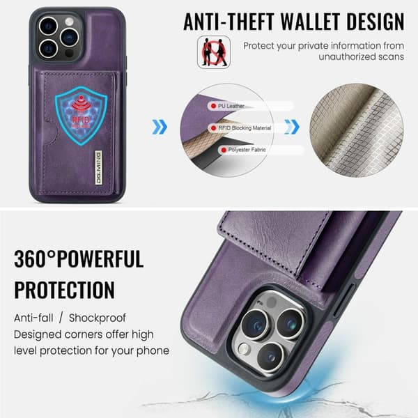 DG.MING M6 Series Mobilskal till iPhone 12 Pro Max Magnetiskt Lila