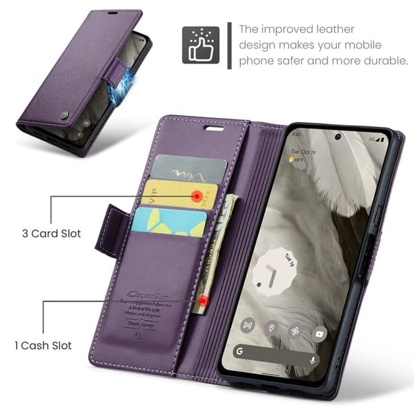 CASEME Plånboksfodral Konstläder till Google Pixel 8 - Lila