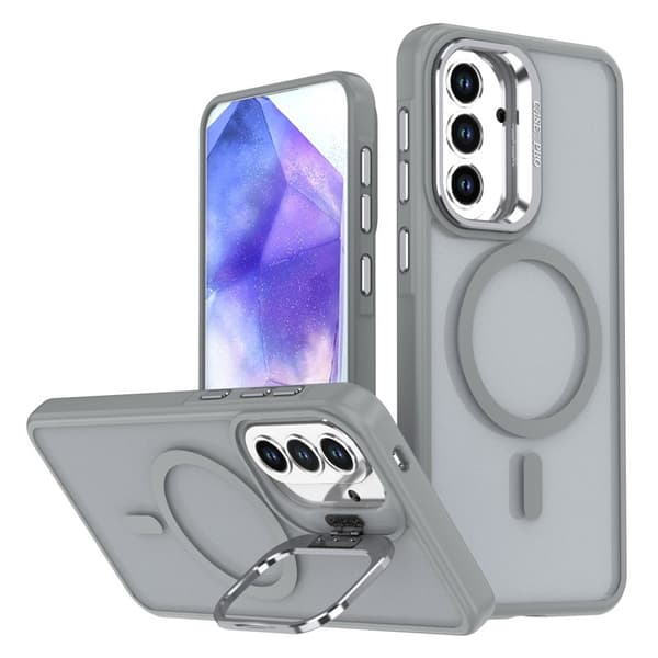 Mobilskal för Samsung Galaxy S26 Plus Magnetiskt Kickstand PC + TPU - Grå