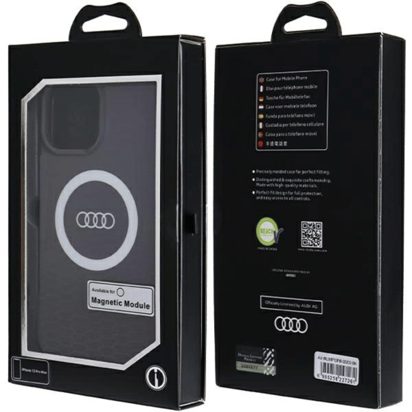 Audi iPhone 13 Pro Max Puhelimen Kuori Magsafe IML Big Logo - Musta Black