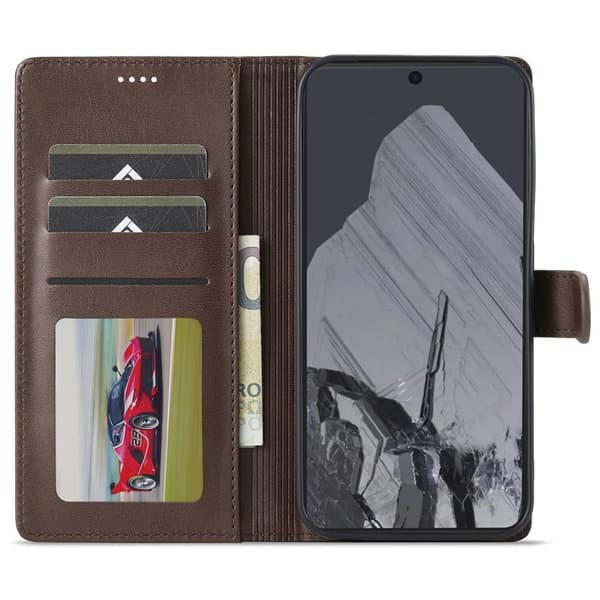 LC.IMEEKE Google Pixel 9 Pro XL Plånboksfodral Konstläder - Brun