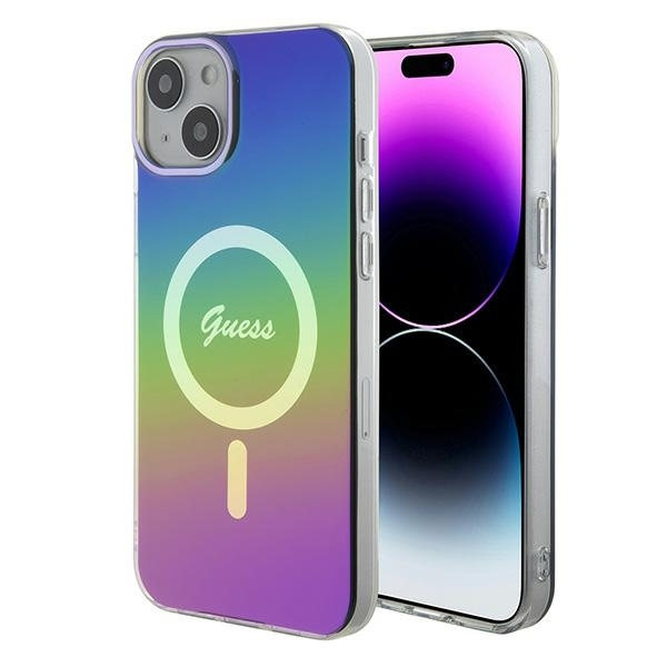 Guess Mobilskal till iPhone 15 Plus/14 Plus MagSafe Iridescent - Regnbåge