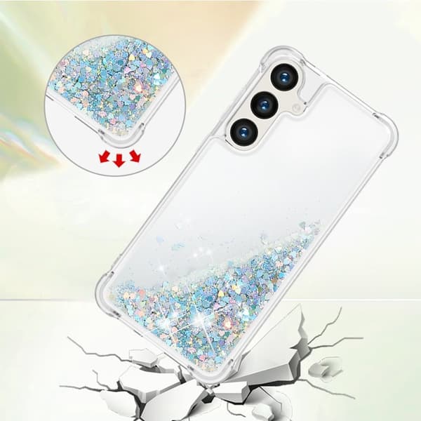 Mobilskal till Samsung Galaxy S26 Pro TPU Glittrande Stötsäker Silver / Hjärtan