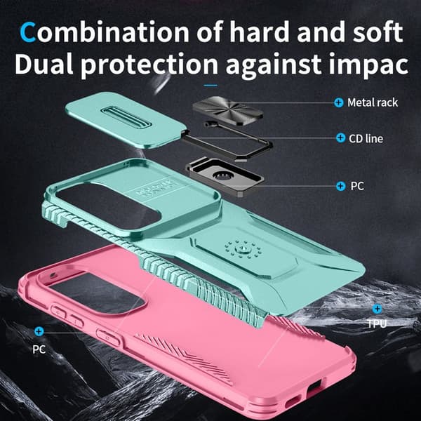 Mobilskal för Samsung Galaxy S26 Plus Kickstand TPU + PC - Grön