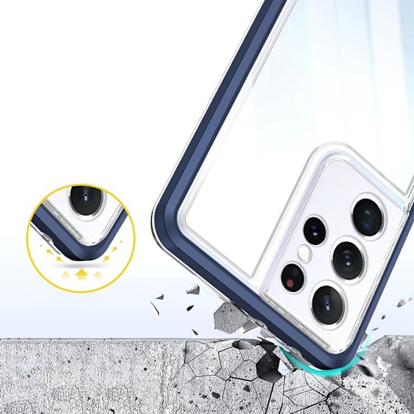 Galaxy S23 Ultra Skal Clear 3in1 - Blå