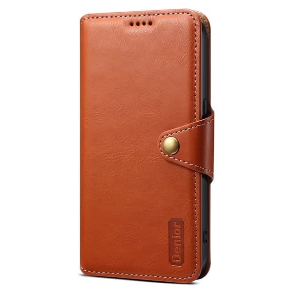 DENIOR iPhone 16 Plånboksfodral Konstläder - Brun