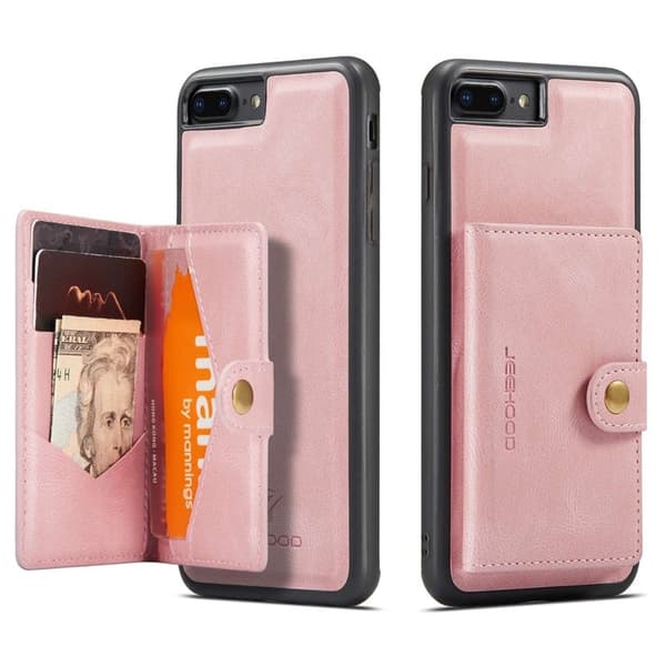 JEEHOOD Mobilskal till iPhone 7 Plus/8 Plus Konstläder TPU Roséguld