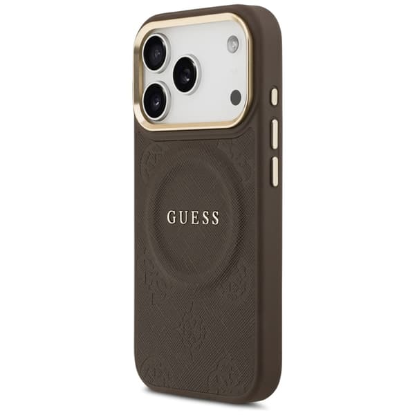 Guess Mobilskal till iPhone 17 Pro Max Magsafe Peony Hot Stamp - Brun Brun