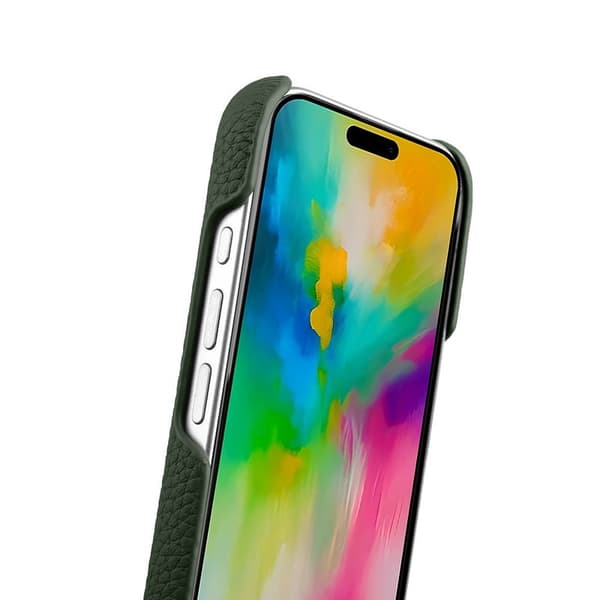 MELKCO Mobilskal till iPhone 16 Pro Max Äkta Läder PC Grön