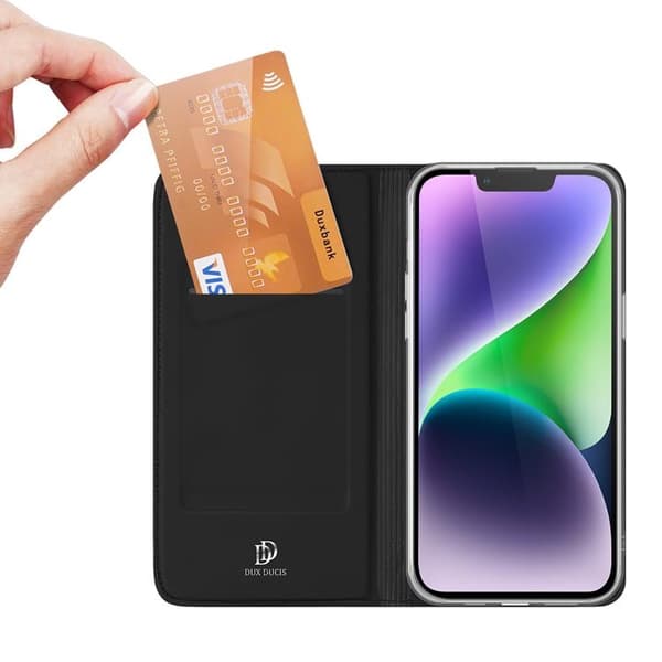 DUX DUCIS Skin Pro iPhone 15 Plus Plånboksfodral PU Läder - Svart Svart