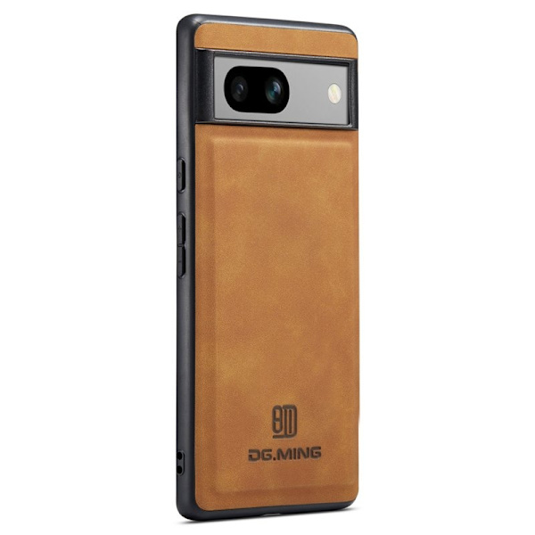 DG.MING Mobilskal till Google Pixel 7a PC+TPU+PU Läder - Brun