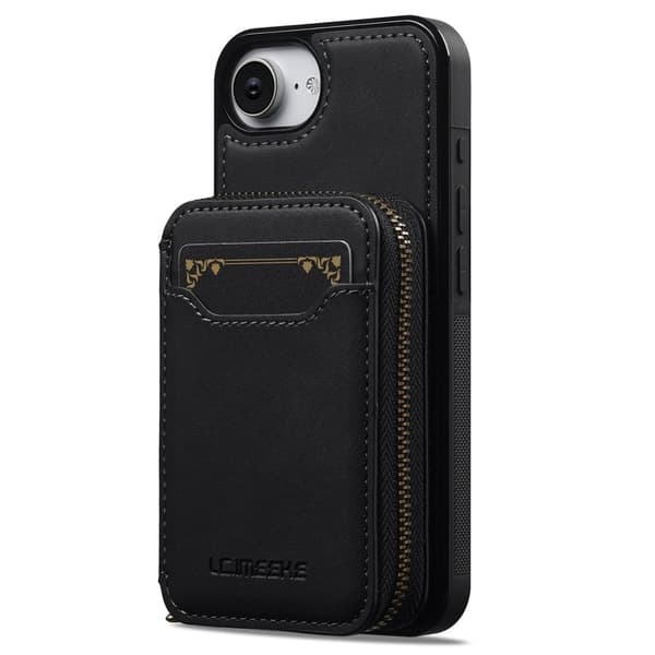 LC.IMEEKE L6 iPhone 16 Plånboksfodral Magnetiskt - Svart Konstläder